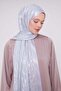 Baby Blue Triangle Pattern Deluxe Devore Shawl - 4