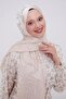Cream Abstract Pattern Deluxe Devore Shawl - 3