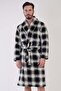 Men's Super Soft Plaid Vienetta Welsoft Shawl Collar Long Sleeve Pocketed Fleece Robe