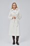 Ecru Regular Windbreaker Detailed Cashmere Coat - 4