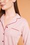 100% Cotton Single Jersey Fabric Striped Buttoned Women's Pajama Set - 7