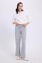 Women's relaxed fit comfortable wide leg grey pants with drawstring waist - 2