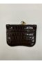 Women's Card Holder Oval Patterned Shiny Crocodile Patterned Faux Leather Card Holder 8X12Cm - 2