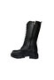 Black Zippered Front Drawstring Comfortable Boots - 2