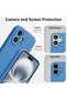 Protective Case for iPhone 16 Plus Liquid Silicone Microfiber Wireless Charging, Blue - 4