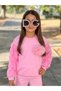 Rose Detail Girls Top and Bottom Tracksuit Set - 3