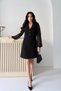 Black Chiffon Sleeves Tweed Dress