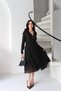 Black Side Tie Shirt Collar Dress - 4