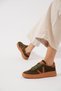 Lesnay yan armalı women's genuine leather shoes - khaki suede