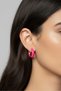 Steel Pink Hoop Clip-On Women's Earrings I Karamaz Women's Gold Steel Earrings - 3