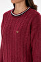 Women's Dark Raspberry Crew Neck Sweater 50307878-Vr104 - 7