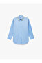 X Melis Ağazat - Long Sleeve Collar Stone Detailed Oversized Poplin Shirt