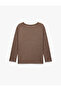 Comfortable Fit Long Sleeve Crew Neck Knitwear Pajama Top - 4