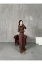 Women's Draped Asymmetrical-Cut Blouse Trousers Modal Set - 3