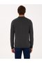 Anthracite Melange Slim Fit Polo Neck Buttoned Knitwear Sweater 50318036-Vr081 - 5