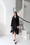 Black Flounce Dress with Tie Detail - 2