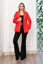 Women's Winter Red Shawl Collar Single Button Pocket Lined Fit Jacket Stylish Casual Comfortable 8626 - 6