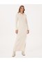 Ecru Slim Fit Polo Neck Knitted Dress 50315269-Vr019