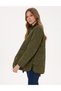 Khaki Velvet Collar Quilted Comfort Fit Coat 50314035-Vr027 - 3