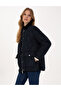 Navy Blue Velvet Collar Quilted Comfort Fit Coat 50314035-Vr033 - 3