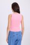 Women's Slim Fit Slim Fit V-Neck Zero Sleeve Cotton Ribbed Pink Blouse - 7
