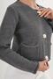 Buttoned Lace-Like Knit Model Pocketed Anthracite Knitwear Cardigan - 6