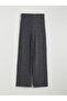 Anthracite Elastic Waist Wide Leg Women's Trousers - 5