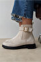 Women's Boots Beige Suede - 3