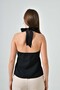 Black Tie-Neck Vest with Pocket Detail and Low Back Cutout Black 46 - 5
