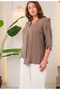 Button Detailed Three Quarter Sleeve Blouse - 2
