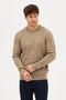 Vaclav Men's Mink Hair Braided Cotton Crew Neck Sweater - 6