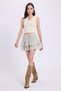 Women's Slim Fit slim fit v neck sleeveless cotton ribbed beige blouse - 2