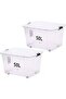 STORAGE WORLD 70L 2 Pc Clear Plastic Storage Boxes with Lockable Lids (2 x 70L) - 4