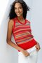 Women's Crew Neck Jacquard Wool Sweater Coral