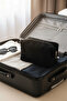Black Plush Makeup Bag, Zippered, Single Compartment Travel and Cosmetic Organizer Soft Textured - 3