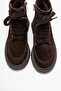MINA Brown Suede Genuine Leather Women's Combat Boots - 2