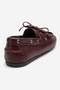 Serelis Burgundy Skin Genuine Leather Lace-Up Women's Loafer Shoes - 5