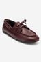 Serelis Burgundy Skin Genuine Leather Lace-Up Women's Loafer Shoes - 3