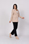 Women's Beige Classic Look Single Button Blazer Jacket Stylish Daily Comfortable 8614