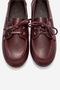 Serelis Burgundy Skin Genuine Leather Lace-Up Women's Loafer Shoes - 2