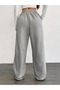 Winter Combination 2-Piece Sweatpants Set (Black-Grey) Baggy Wide-Leg Sweatpants with Cotton Inside Soft Fabric - 2