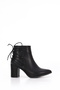 Ahm 001 Back Lace Detail Mid Heel Ankle Boots
