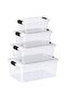 STORAGE WORLD 70L 2 Pc Clear Plastic Storage Boxes with Lockable Lids (2 x 70L) - 3