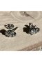 White Zircon Skull Design Nail Model S+ Quality 316L Stainless&Non-Tarnish Steel Earrings Pair