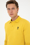 Men's Regular Fit Polo Collar Yellow Basic Sweatshirt 50307757-Vr094 - 2