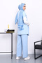 Bebe Blue Vest Set Tunic Pants Triple Set - 4