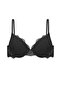 Anna 2735 Lace Low-Cut Padded Push-Up Bra and Panty Set - Black - 3