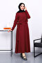 Burgundy Waist-Tied Skirt Suit - 2