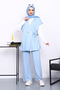 Bebe Blue Vest Set Tunic Pants Triple Set - 2