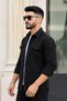 Men's Black Melton Lumberjack Style Shirt Jacket – Relaxed Fit New Season Winter Fashion Trend - 5